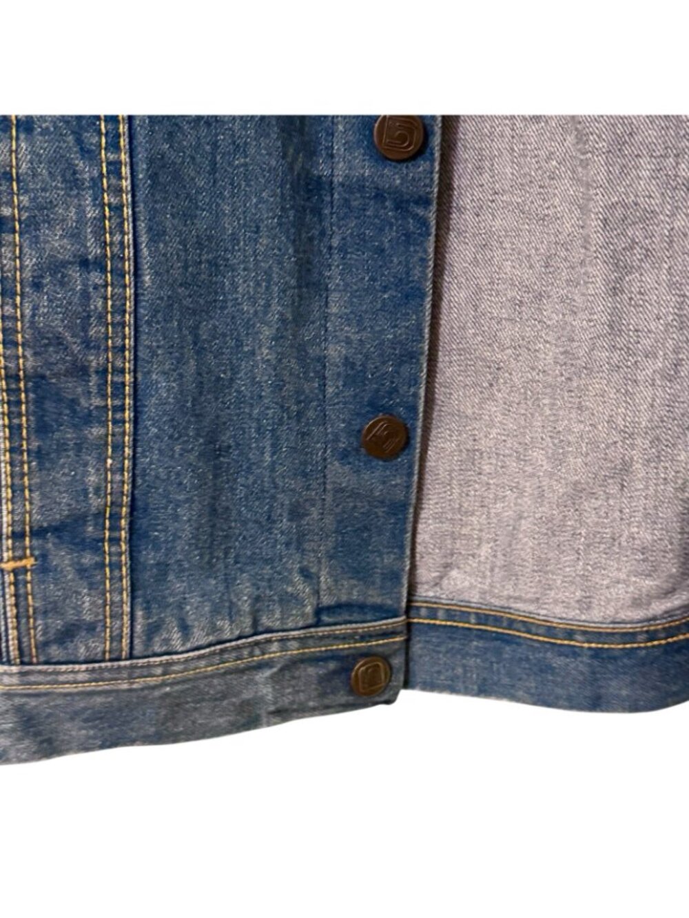 Bonjour Denim Jacket Women's Large Vintage 90's Medium Wash Trucker - Picture 5 of 16